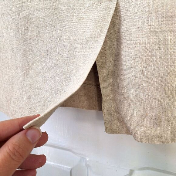Rafaella 100% Linen Tan Knee Length Skirt Sz 16 - Picture 5 of 11